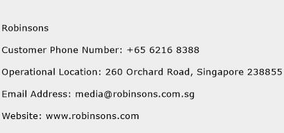 Robinsons Phone Number Customer Service