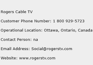 Rogers Cable TV Phone Number Customer Service
