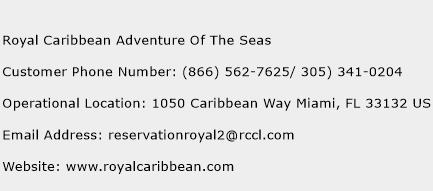 Royal Caribbean Adventure Of The Seas Phone Number Customer Service