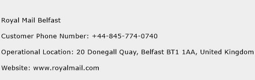 Royal Mail Belfast Phone Number Customer Service