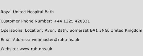 Royal United Hospital Bath Phone Number Customer Service