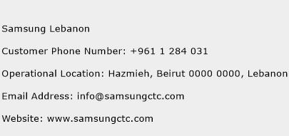 Samsung Lebanon Phone Number Customer Service