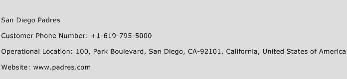 San Diego Padres Phone Number Customer Service