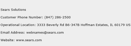 Sears Solutions Phone Number Customer Service