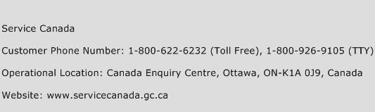 Service Canada Phone Number Customer Service
