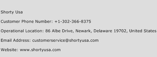 Shorty Usa Phone Number Customer Service
