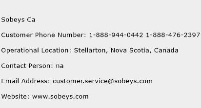 Sobeys Ca Phone Number Customer Service