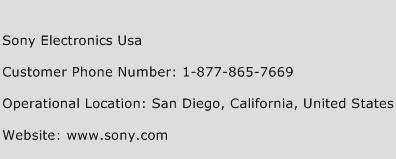 Sony Electronics USA Phone Number Customer Service