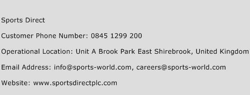 Sports Direct Phone Number Customer Service