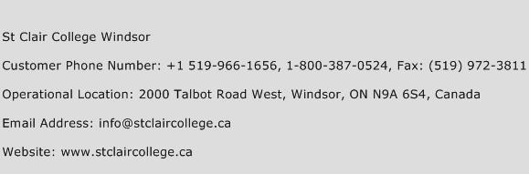 St Clair College Windsor Phone Number Customer Service