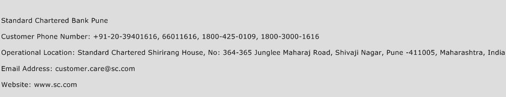 Standard Chartered Bank Pune Phone Number Customer Service