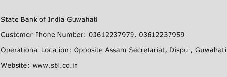 State Bank of India Guwahati Phone Number Customer Service