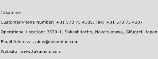 Takamine Phone Number Customer Service