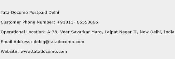 Tata Docomo Postpaid Delhi Phone Number Customer Service