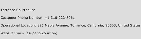 Torrance Courthouse Phone Number Customer Service