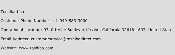 Toshiba Usa Phone Number Customer Service