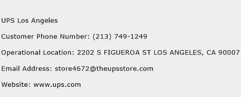UPS Los Angeles Phone Number Customer Service