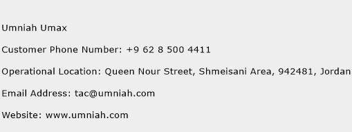 Umniah Umax Phone Number Customer Service