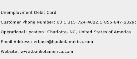 Unemployment Debit Card Phone Number Customer Service