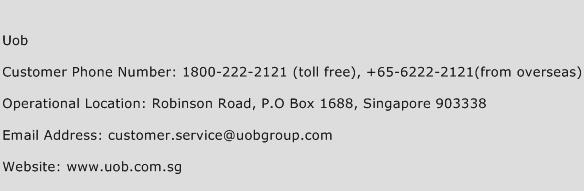 Uob Phone Number Customer Service