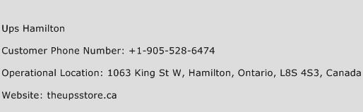 Ups Hamilton Phone Number Customer Service