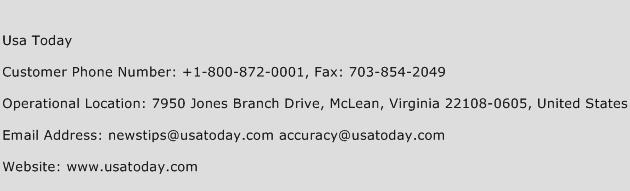 Usa Today Phone Number Customer Service
