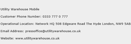 Utility Warehouse Mobile Phone Number Customer Service