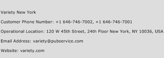 Variety New York Phone Number Customer Service
