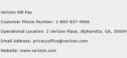 Verizon Bill Pay Phone Number Customer Service