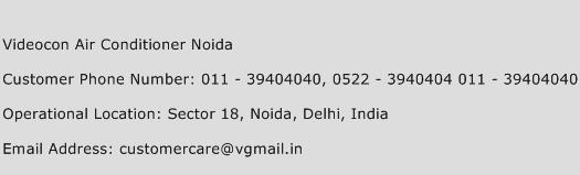 Videocon Air Conditioner Noida Phone Number Customer Service