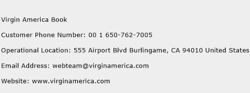 Virgin America Book Phone Number Customer Service
