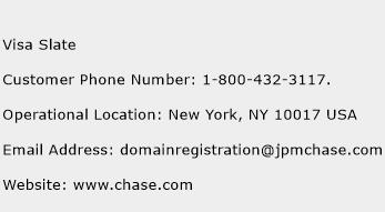 Visa Slate Phone Number Customer Service