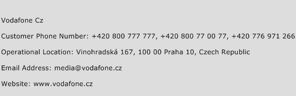 Vodafone Cz Phone Number Customer Service