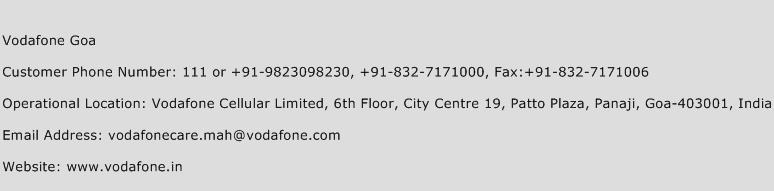 Vodafone Goa Phone Number Customer Service
