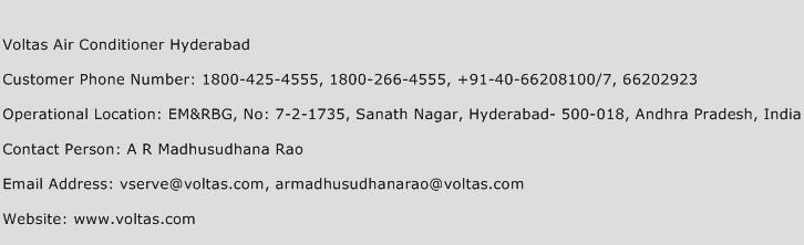 Voltas Air Conditioner Hyderabad Phone Number Customer Service