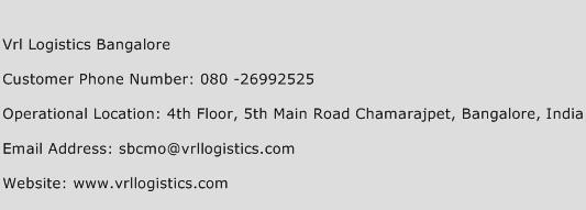 Vrl Logistics Bangalore Phone Number Customer Service