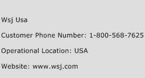 WSJ USA Phone Number Customer Service