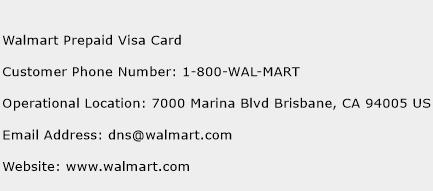 Walmart Prepaid Visa Card Phone Number Customer Service