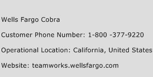 Wells Fargo Cobra Phone Number Customer Service