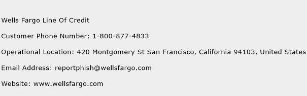 Wells Fargo Line Of Credit Phone Number Customer Service