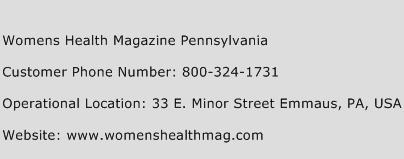 Womens Health Magazine Pennsylvania Phone Number Customer Service