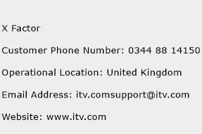 X Factor Phone Number Customer Service