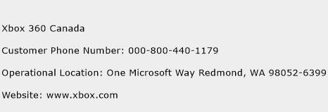 Xbox 360 Canada Phone Number Customer Service