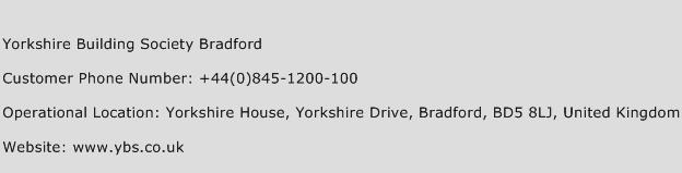 Yorkshire Building Society Bradford Phone Number Customer Service